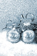 silver christmas balls with christmas tree