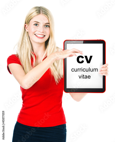 Photo: young woman looking for a new job young woman looking for a new job