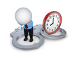 3d small person, handcuff and red watch.