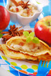 pancake with apple and raisins for child