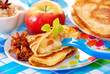 pancake with apple and raisins for child