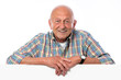 Senior mit Werbeschild