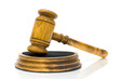 gavel close up on white background