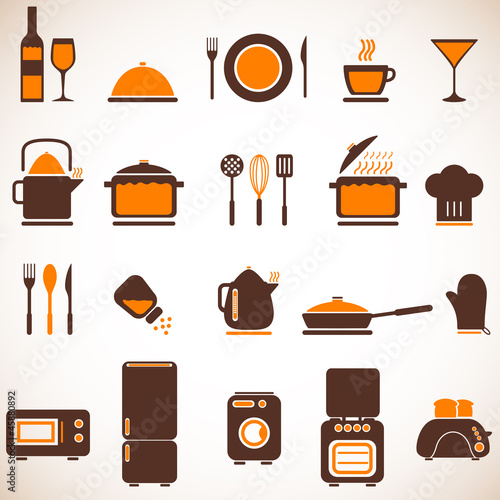 Vector: Vector kitchen icons set Vector kitchen icons set