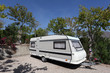 Caravan on a camping site in Spain