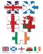 UK and Ireland country flag jigsaw pieces