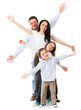 Excited family celebrating