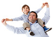 Father carrying his son