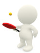 3D man playing ping pong