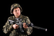 Photo: Arming soldier and a rifle Arming soldier and a rifle