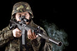 Soldier with the smoking gun