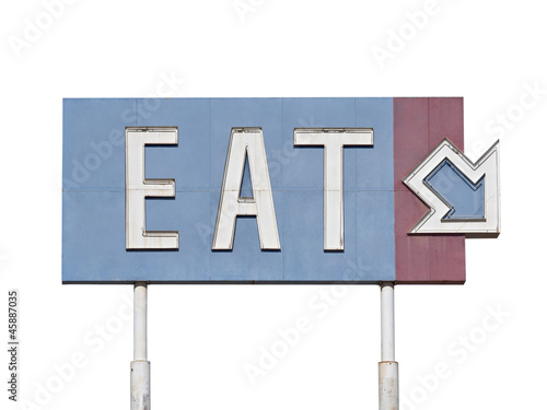 Photo: Vintage Eat Arrow Sign Vintage Eat Arrow Sign
