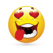 Smiley Emoticons Face Vector - Falling in Love
