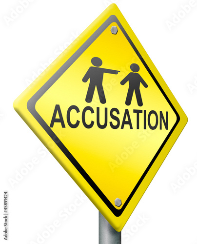 Illustration: accusation by pointing finger accusation by pointing finger