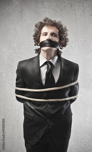 Photo: Tied and Gagged Businessman Tied and Gagged Businessman
