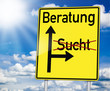 Wegweiser mit Beratung und Sucht