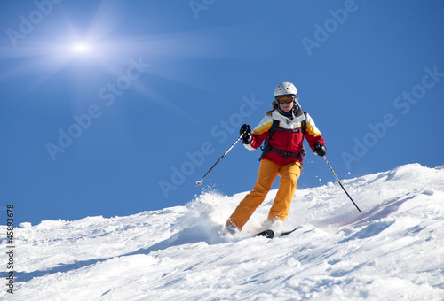 Photo: Skifahrer an einem Traumtag Skifahrer an einem Traumtag