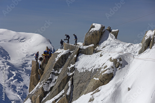Photo: Rescue team climb in montain Rescue team climb in montain
