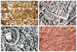 Set of metal scrap materials recycling backround