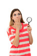 woman with magnifying glass