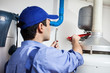 Plumber at work