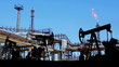 Video: petrochemical factory and oil pumps silhouette petrochemical factory and oil pumps silhouette
