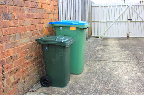 Photo: Rubbish and recycle bins Rubbish and recycle bins