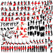 Over 150 people at leisure silhouettes