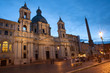 Piazza Navona at dusk. Rome, Italy.