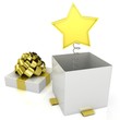 3d gift box with star