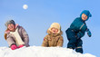 Photo: Happy children in winter park Happy children in winter park