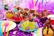 birthday party table with homemade  sweets for child
