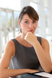 Portrait of businesswoman with annoyed look