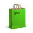 Carrier Paper Recycle Bag Brown And Green Empty EPS10