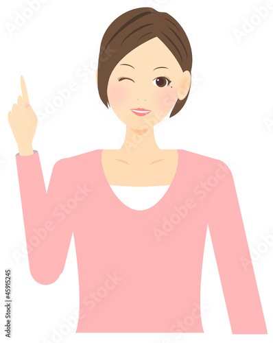 Vector: 指を差す女性 指を差す女性