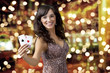 Sexy beautiful young girl in casino (background bokeh)