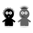funny grey and black people icon vector illustration