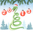 Cartoon snake, a symbol of a year