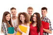 Photo: Casual group of excited friends isolated on white Casual group of excited friends isolated on white