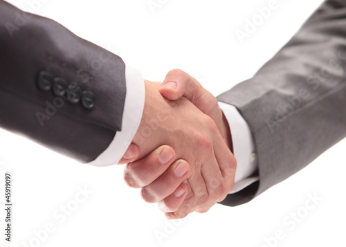 Photo: handshake isolated on white background handshake isolated on white background