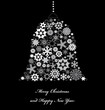 Bell from white snowflakes.