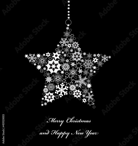 Vector: Star from snowflakes. Star from snowflakes.