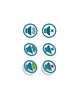 Vector simple speaker icons