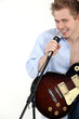 Girl with guitar singing