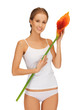 lovely woman with calla lilly