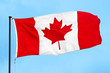 Canadian flag waving in the wind