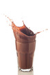 splash of chocolate in a glass