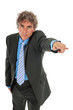 Angry businessman pointing out