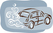 car and exhaust cloud