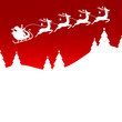 Xmas Card Christmas Sleigh Silent Night Red